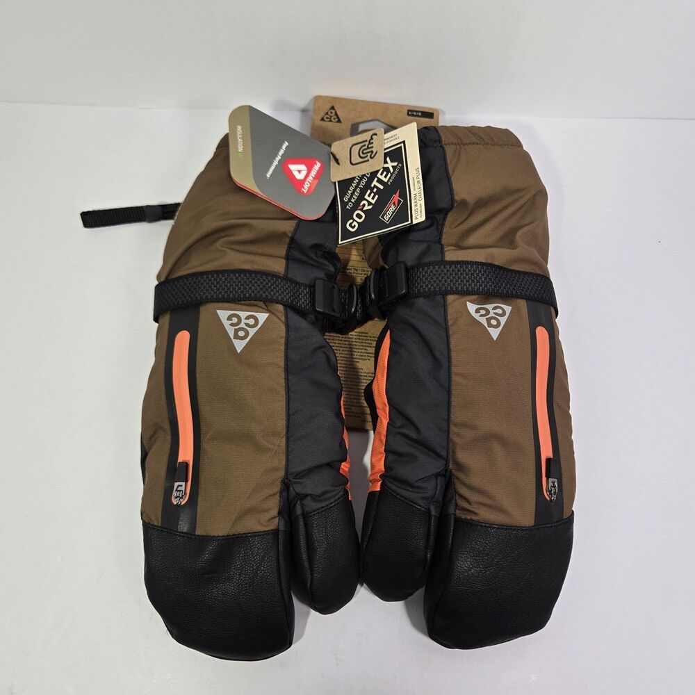 Nike ACG Therma FIT ADV Split Mittens Size Large 'Mosswood Brown' FZ6793-236 GTX